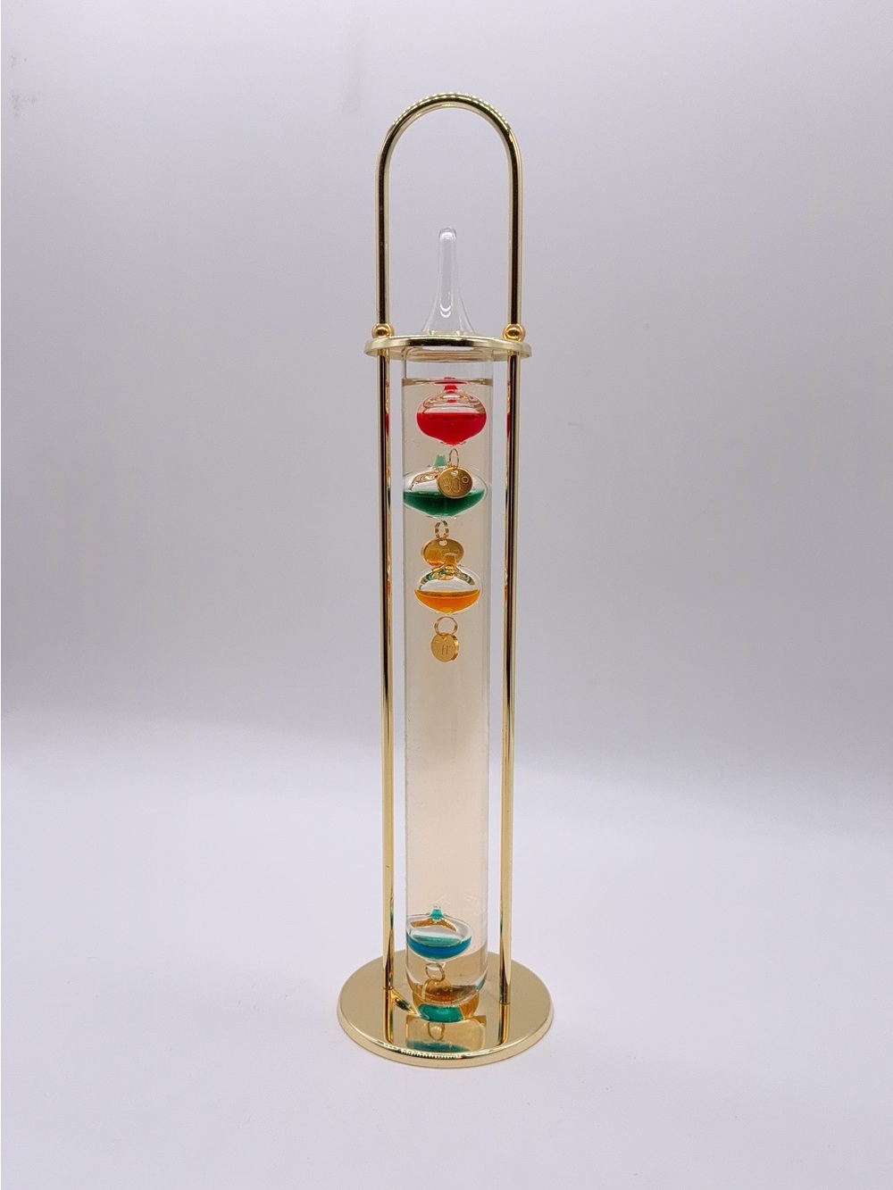Vintage Galileo Atchimedes Bubble Thermometer W/ Brass Tiered Stand Large Big
